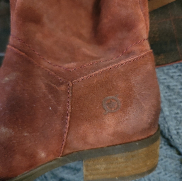 Born Hayden Red Distressed Suede Boots Knee High Size 7.5 - Picture 10 of 15